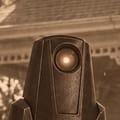 HAL 9000: a tall black monolith with one round glowing eye.